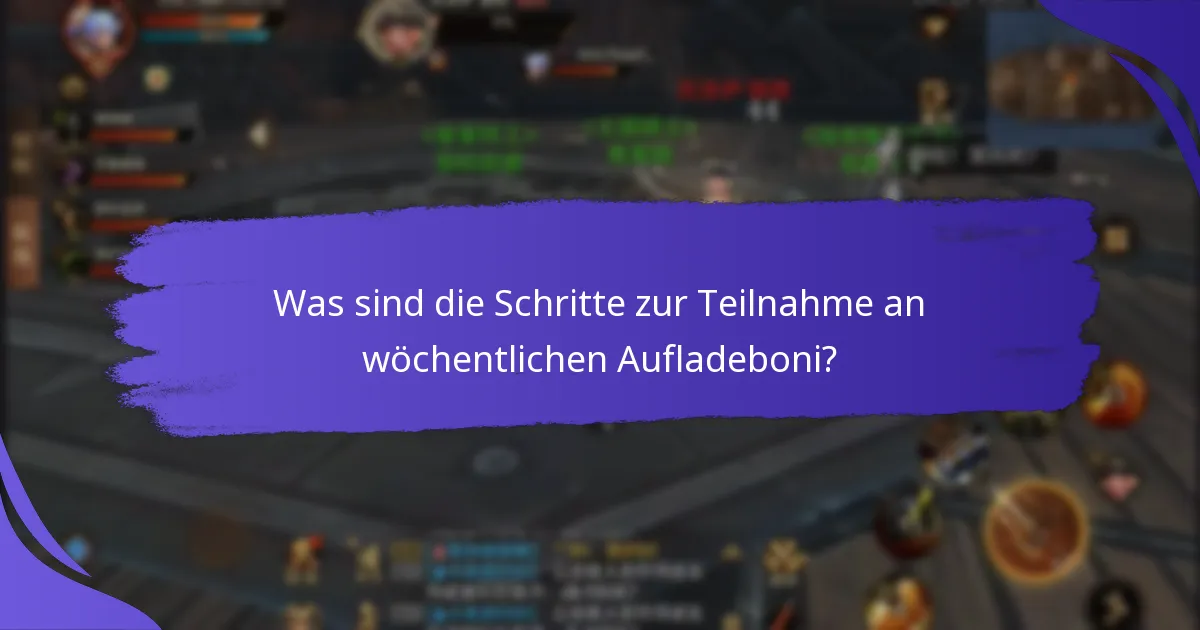 Welche Belohnungen können Spieler aus wöchentlichen Aufladeboni verdienen?